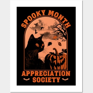 Spooky Month Appreciation Society – Halloween Black Cat Posters and Art